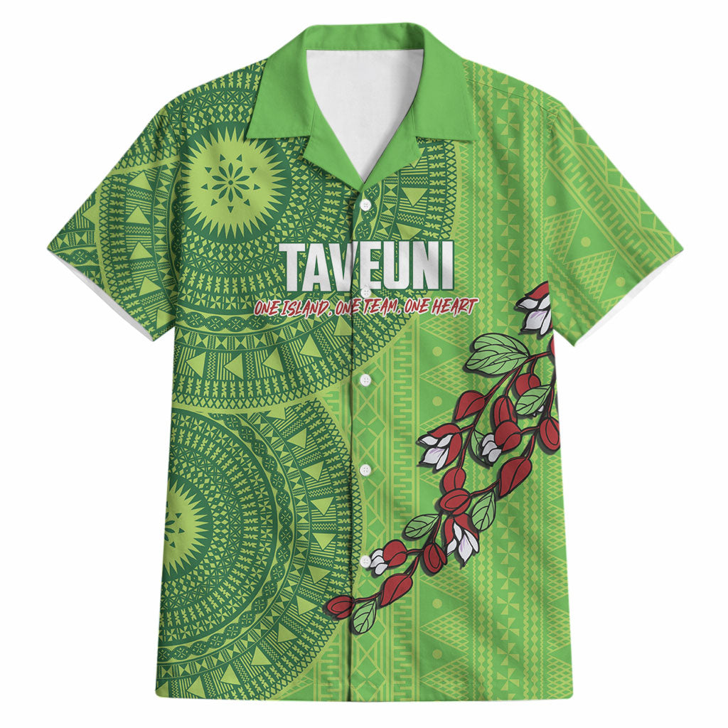 Taveuni Fiji 2026 Rugby Custom Hawaiian Shirt Tagimoucia Fijian Tapa Pattern LT14 Green - Polynesian Pride