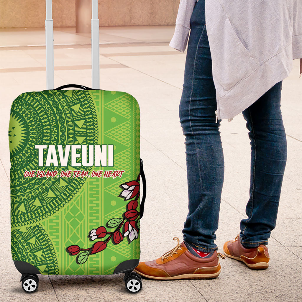 Taveuni Fiji 2026 Rugby Luggage Cover Tagimoucia Fijian Tapa Pattern LT14 Green - Polynesian Pride