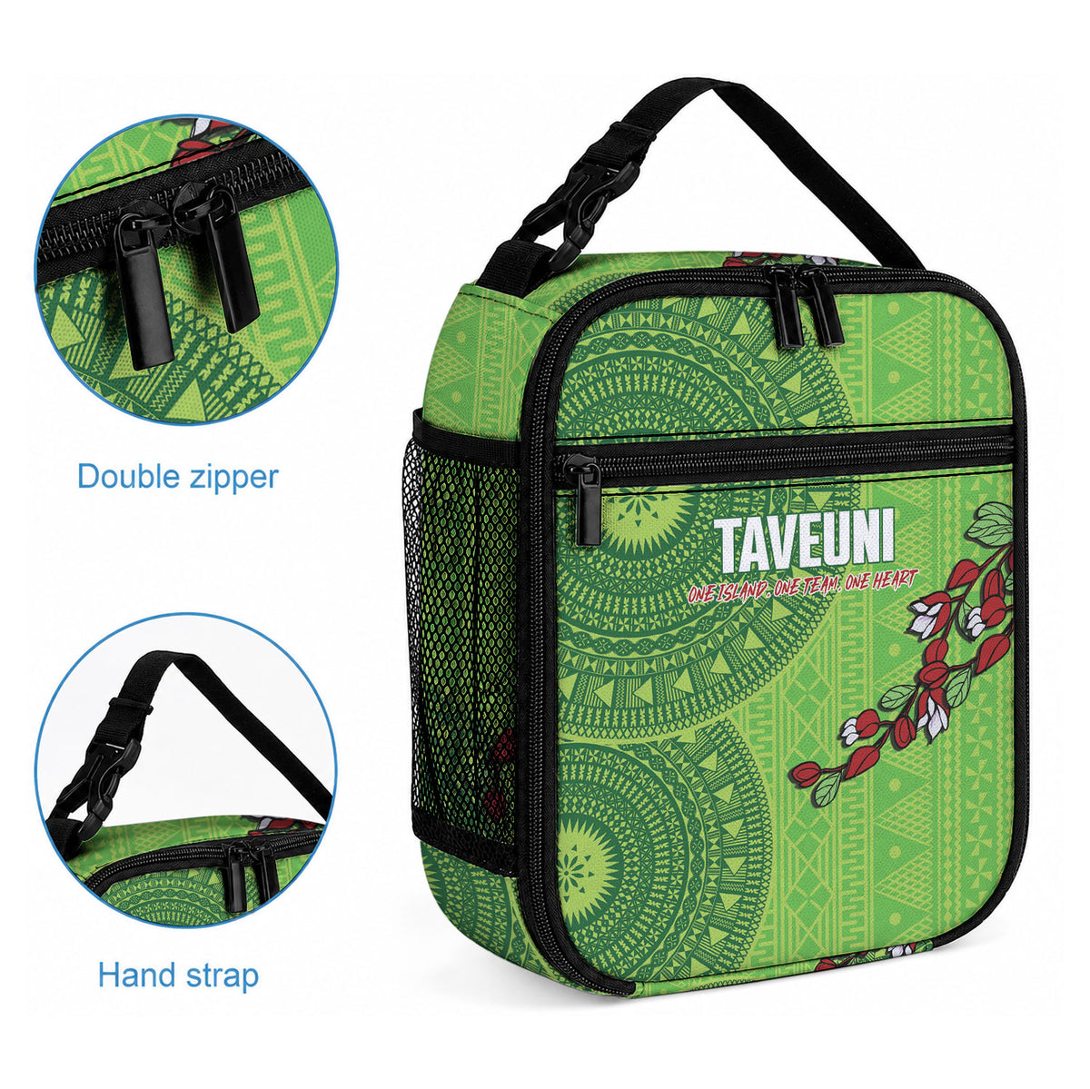 Taveuni Fiji 2026 Rugby Lunch Bag Tagimoucia Fijian Tapa Pattern LT14 - Polynesian Pride