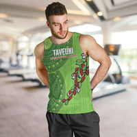 Taveuni Fiji 2026 Rugby Custom Men Tank Top Tagimoucia Fijian Tapa Pattern LT14 Green - Polynesian Pride