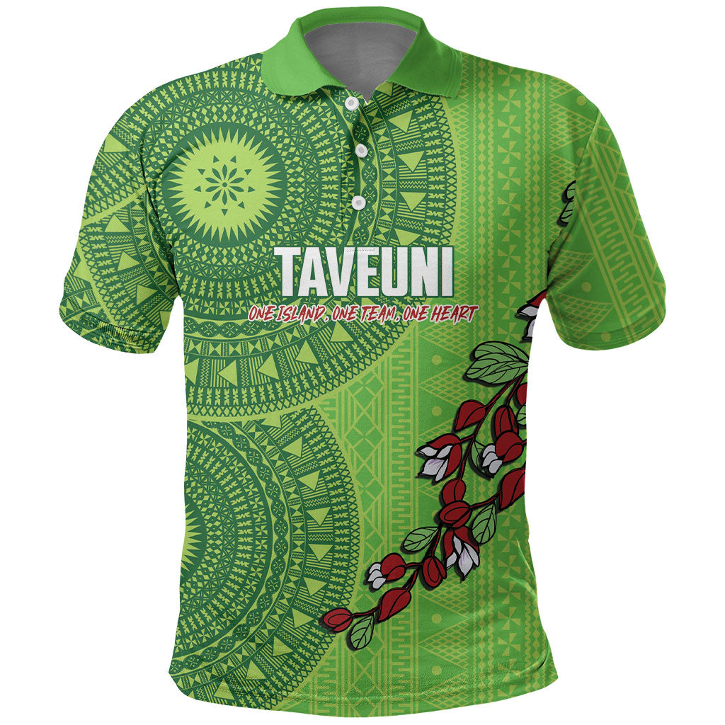 Taveuni Fiji 2026 Rugby Custom Polo Shirt Tagimoucia Fijian Tapa Pattern LT14 Green - Polynesian Pride