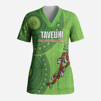 Taveuni Fiji 2026 Rugby Custom Scrub Top Tagimoucia Fijian Tapa Pattern LT14 Adult Green - Polynesian Pride