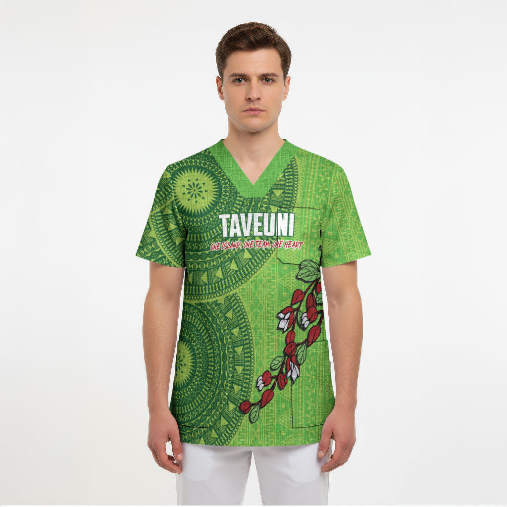 Taveuni Fiji 2026 Rugby Custom Scrub Top Tagimoucia Fijian Tapa Pattern LT14 - Polynesian Pride