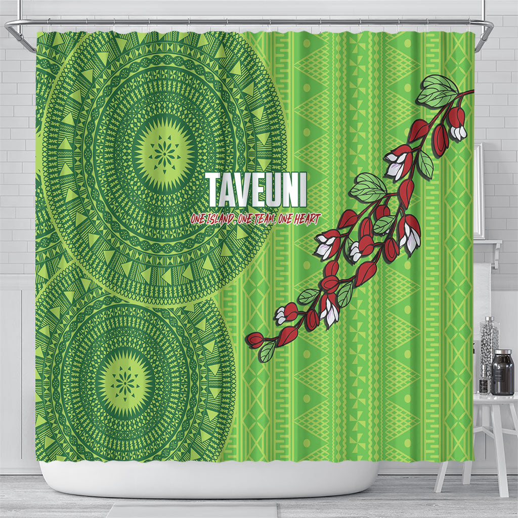 Taveuni Fiji 2026 Rugby Shower Curtain Tagimoucia Fijian Tapa Pattern LT14 - Polynesian Pride