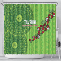 Taveuni Fiji 2026 Rugby Shower Curtain Tagimoucia Fijian Tapa Pattern LT14 - Polynesian Pride