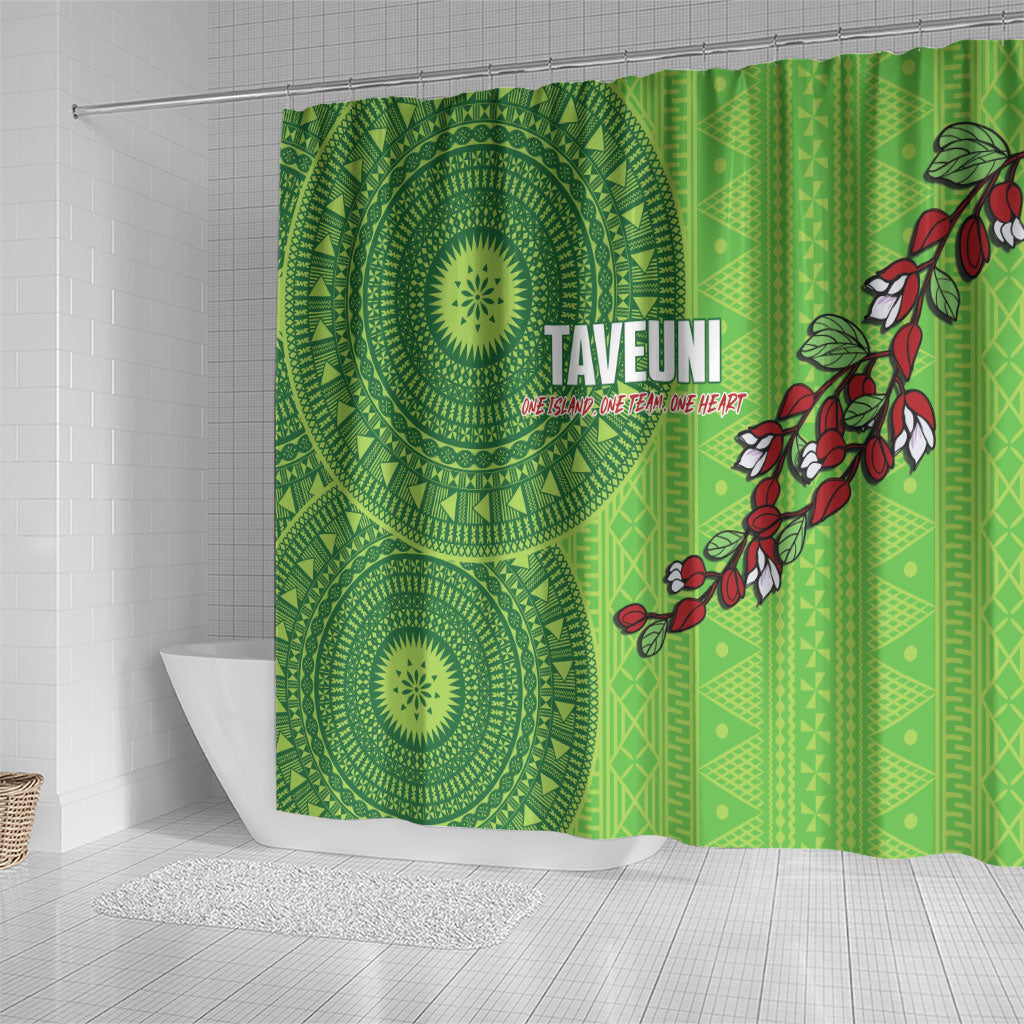 Taveuni Fiji 2026 Rugby Shower Curtain Tagimoucia Fijian Tapa Pattern LT14 - Polynesian Pride