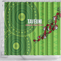 Taveuni Fiji 2026 Rugby Shower Curtain Tagimoucia Fijian Tapa Pattern LT14 - Polynesian Pride