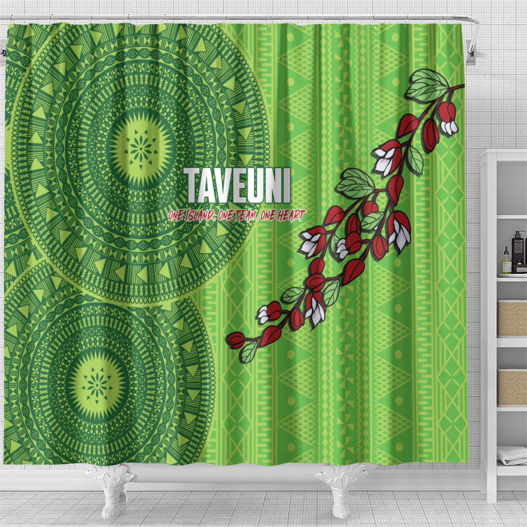 Taveuni Fiji 2026 Rugby Shower Curtain Tagimoucia Fijian Tapa Pattern LT14 - Polynesian Pride