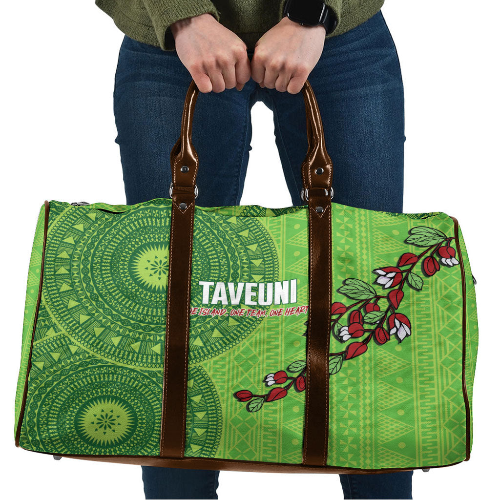 Taveuni Fiji 2026 Rugby Travel Bag Tagimoucia Fijian Tapa Pattern LT14 Green - Polynesian Pride