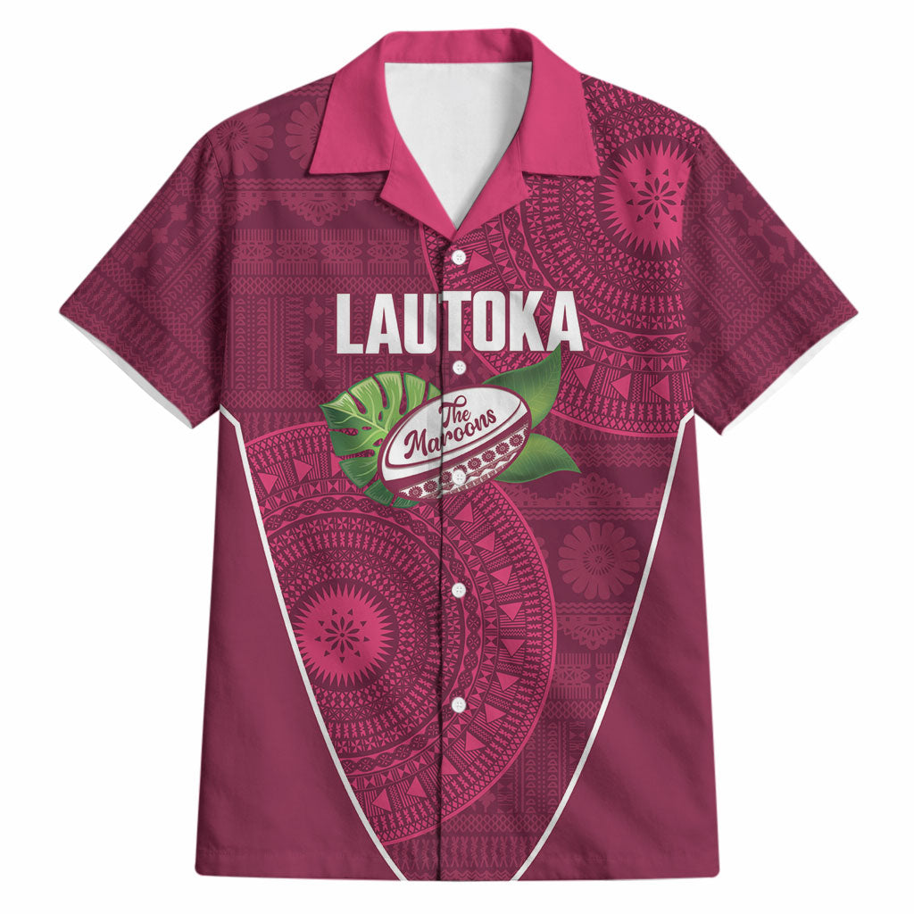 Lautoka Fiji 2026 Rugby Custom Hawaiian Shirt Go Maroons Fijian Tapa Pattern LT14 Maroon - Polynesian Pride