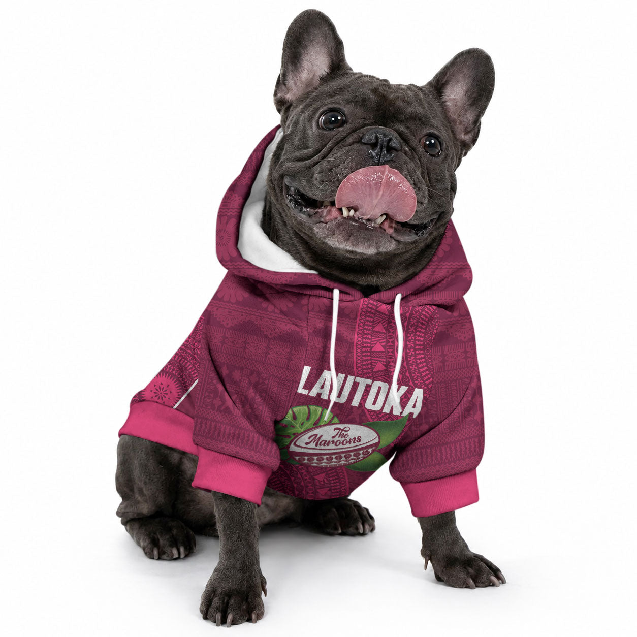 Lautoka Fiji 2026 Rugby Custom Pet Hoodie Go Maroons Fijian Tapa Pattern LT14 - Polynesian Pride