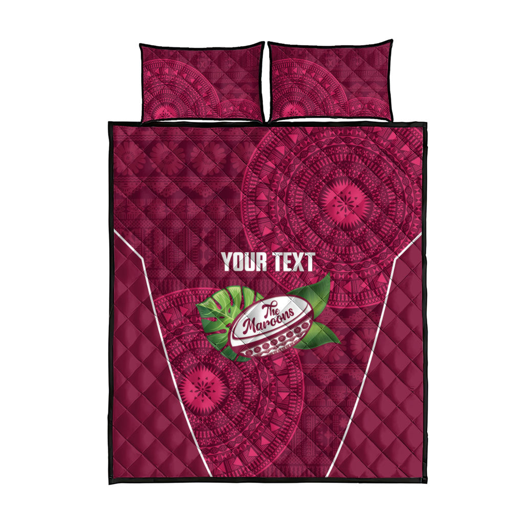 Lautoka Fiji 2026 Rugby Custom Quilt Bed Set Go Maroons Fijian Tapa Pattern LT14 - Polynesian Pride