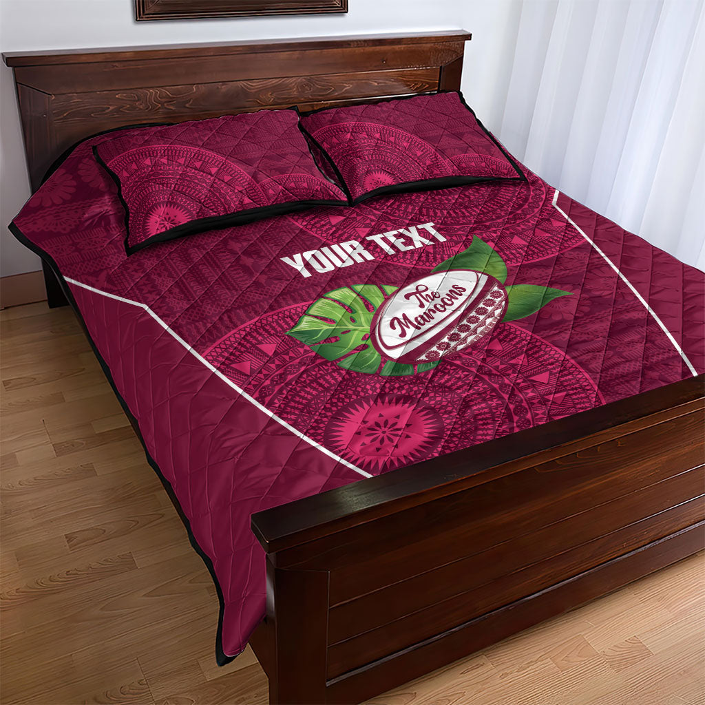 Lautoka Fiji 2026 Rugby Custom Quilt Bed Set Go Maroons Fijian Tapa Pattern LT14 - Polynesian Pride