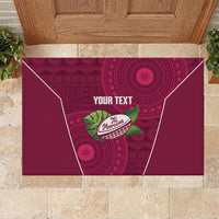 Lautoka Fiji 2026 Rugby Custom Rubber Doormat Go Maroons Fijian Tapa Pattern LT14 Maroon - Polynesian Pride