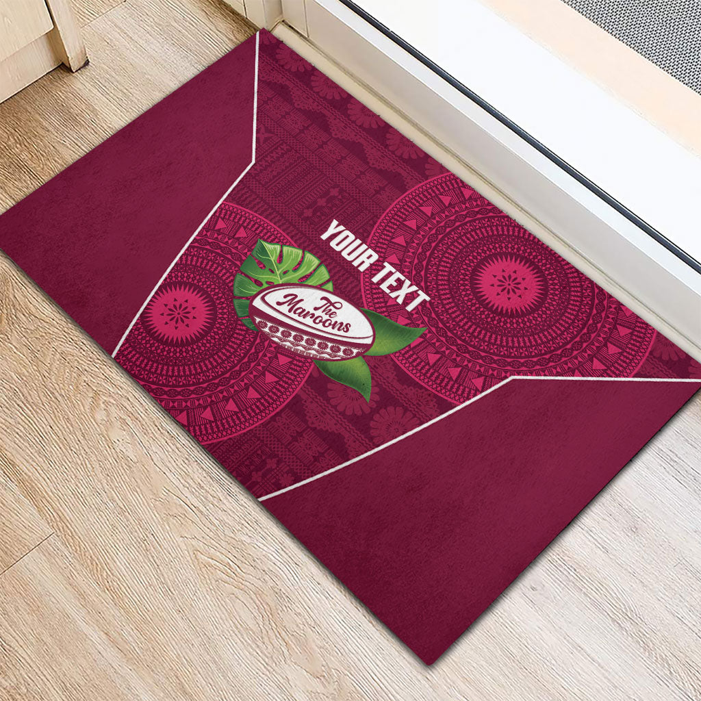 Lautoka Fiji 2026 Rugby Custom Rubber Doormat Go Maroons Fijian Tapa Pattern LT14 - Polynesian Pride