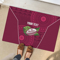 Lautoka Fiji 2026 Rugby Custom Rubber Doormat Go Maroons Fijian Tapa Pattern LT14 - Polynesian Pride