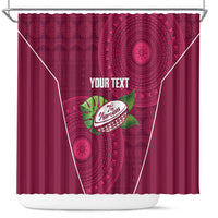 Lautoka Fiji 2026 Rugby Custom Shower Curtain Go Maroons Fijian Tapa Pattern LT14 Maroon - Polynesian Pride