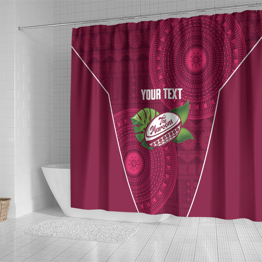 Lautoka Fiji 2026 Rugby Custom Shower Curtain Go Maroons Fijian Tapa Pattern LT14 - Polynesian Pride
