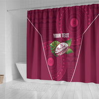 Lautoka Fiji 2026 Rugby Custom Shower Curtain Go Maroons Fijian Tapa Pattern LT14 - Polynesian Pride