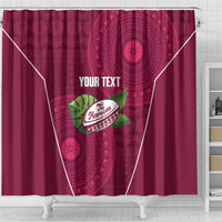 Lautoka Fiji 2026 Rugby Custom Shower Curtain Go Maroons Fijian Tapa Pattern LT14 - Polynesian Pride