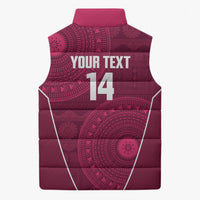 Lautoka Fiji 2026 Rugby Custom Sleeveless Puffer Jacket Go Maroons Fijian Tapa Pattern LT14 - Polynesian Pride