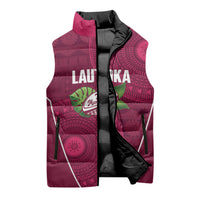 Lautoka Fiji 2026 Rugby Custom Sleeveless Puffer Jacket Go Maroons Fijian Tapa Pattern LT14 - Polynesian Pride