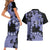 Purple Hawaii Couples Matching Short Sleeve Bodycon Dress and Hawaiian Shirt Tapa Cloth Mix Tropical Flowers Pastel Vibes LT14 - Polynesian Pride