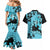 Blue Hawaii Couples Matching Mermaid Dress and Hawaiian Shirt Tapa Cloth Mix Tropical Flowers Pastel Vibes LT14 - Polynesian Pride