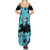 Blue Hawaii Summer Maxi Dress Tapa Cloth Mix Tropical Flowers Pastel Vibes LT14 - Polynesian Pride