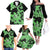 Green Hawaii Family Matching Off Shoulder Long Sleeve Dress and Hawaiian Shirt Tapa Cloth Mix Tropical Flowers Pastel Vibes LT14 - Polynesian Pride