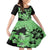 Green Hawaii Family Matching Off Shoulder Short Dress and Hawaiian Shirt Tapa Cloth Mix Tropical Flowers Pastel Vibes LT14 Daughter's Dress Green - Polynesian Pride