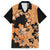 Orange Hawaii Family Matching Off Shoulder Short Dress and Hawaiian Shirt Tapa Cloth Mix Tropical Flowers Pastel Vibes LT14 Dad's Shirt - Short Sleeve Orange - Polynesian Pride