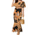 Orange Hawaii Mermaid Dress Tapa Cloth Mix Tropical Flowers Pastel Vibes LT14 Women Orange - Polynesian Pride