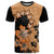 Orange Hawaii T Shirt Tapa Cloth Mix Tropical Flowers Pastel Vibes LT14 Orange - Polynesian Pride