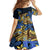 Polynesia Fabric Family Matching Off Shoulder Short Dress and Hawaiian Shirt Polynesian Tribal With Frangipani Flowers LT14 - Polynesian Pride