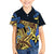 Polynesia Fabric Family Matching Short Sleeve Bodycon Dress and Hawaiian Shirt Polynesian Tribal With Frangipani Flowers LT14 Son's Shirt Blue - Polynesian Pride