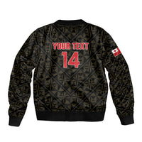 Mate Maa Tonga Rugby Custom Bomber Jacket 2026 Tongan Ngatu Pattern Black LT14 - Polynesian Pride