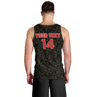 Mate Maa Tonga Rugby Custom Men Tank Top 2026 Tongan Ngatu Pattern Black LT14 - Polynesian Pride