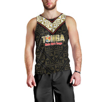 Mate Maa Tonga Rugby Custom Men Tank Top 2026 Tongan Ngatu Pattern Black LT14 - Polynesian Pride