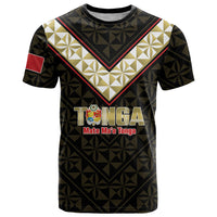 Mate Maa Tonga Rugby Custom T Shirt 2026 Tongan Ngatu Pattern Black