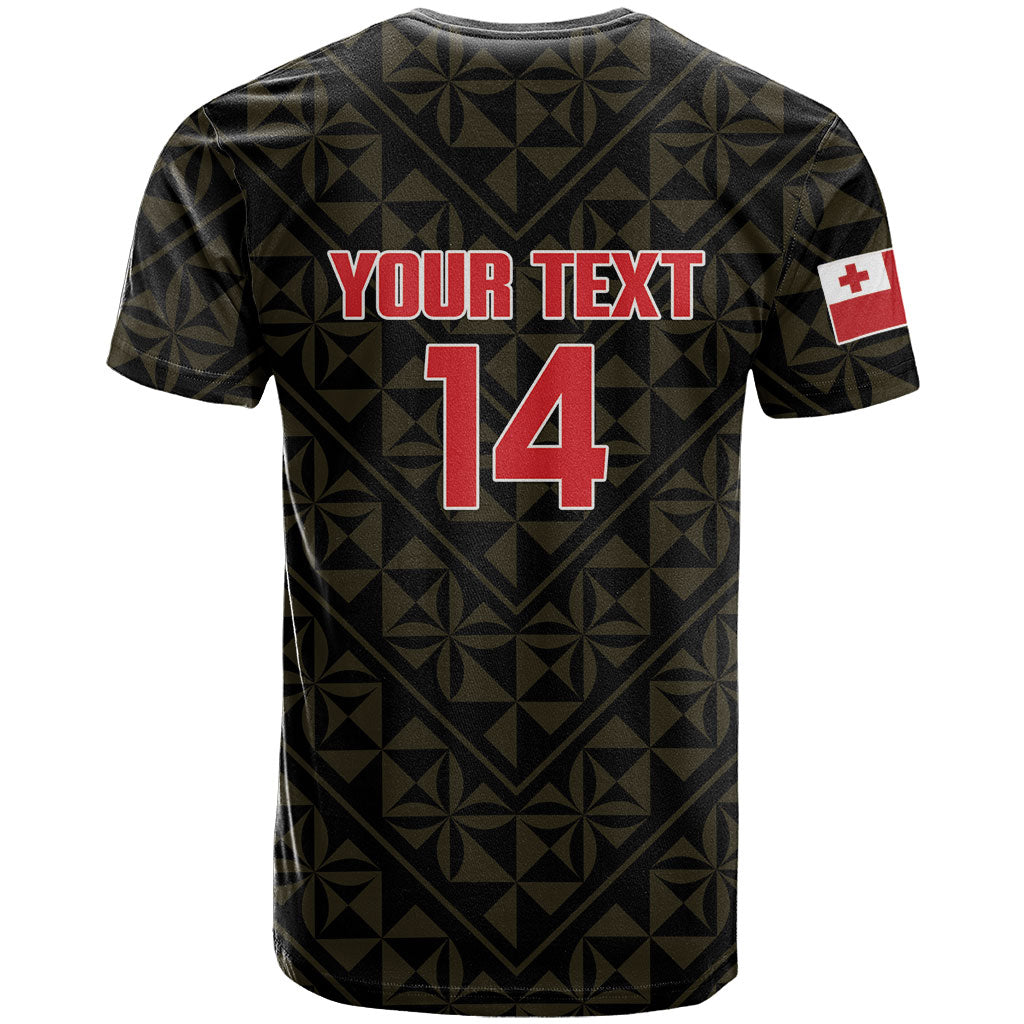 Mate Maa Tonga Rugby Custom T Shirt 2026 Tongan Ngatu Pattern Black