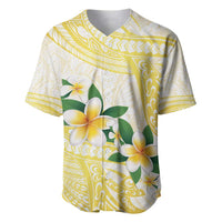 Gold And White Polynesia Plumeria Baseball Jersey Curves Tropical Vibes LT14 Gold - Polynesian Pride