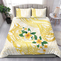 Gold And White Polynesia Plumeria Bedding Set Curves Tropical Vibes LT14 - Polynesian Pride