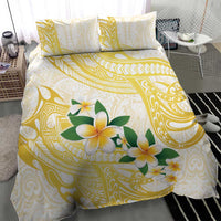 Gold And White Polynesia Plumeria Bedding Set Curves Tropical Vibes LT14 - Polynesian Pride