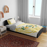 Gold And White Polynesia Plumeria Bedding Set Curves Tropical Vibes LT14 - Polynesian Pride