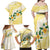 Gold And White Polynesia Plumeria Family Matching Off Shoulder Maxi Dress and Hawaiian Shirt Curves Tropical Vibes