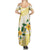 Gold And White Polynesia Plumeria Family Matching Summer Maxi Dress and Hawaiian Shirt Curves Tropical Vibes