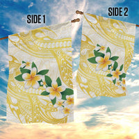 Gold And White Polynesia Plumeria Garden Flag Curves Tropical Vibes LT14 - Polynesian Pride