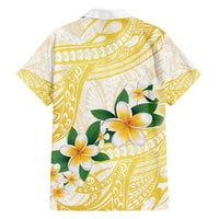 Gold And White Polynesia Plumeria Hawaiian Shirt Curves Tropical Vibes LT14 - Polynesian Pride