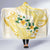 Gold And White Polynesia Plumeria Hooded Blanket Curves Tropical Vibes